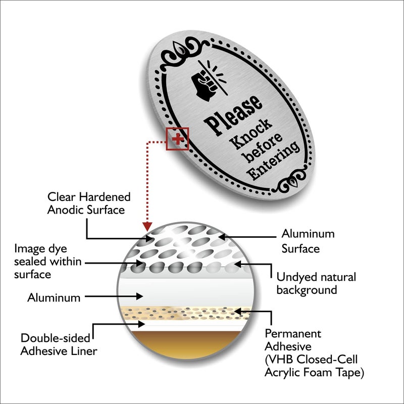 SmartSign â€œPlease Knock Before Enteringâ€ Diamond Plate Door Sign | 4" x 5" Aluminum, Made in USA - Image 5